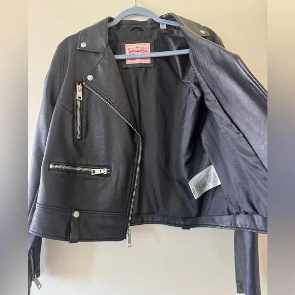 Levi's Black Faux Leather Jacket - Picture 3 of 4